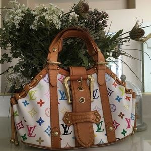 Authentic Louis Vuitton Theda GM Multicolor-White